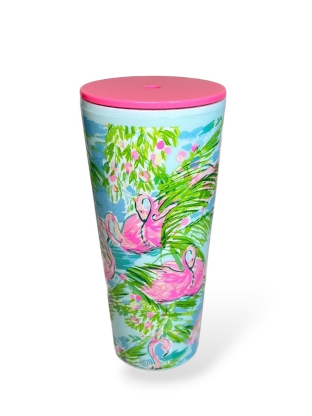 Lilly Pulitzer Insulated Tumbler Lid Reusable Tropical Flamingo Pink 24 oz